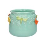 VASO LIBELULA/BORBOLETAS COR:AZUL