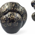 CERAMICA-CONJ.2 JARRAS BOLACHA GRD. 42X17X37 COR:PRETO/OURO