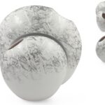 CERAMICA-CONJ.2 JARRAS BOLACHA GRD. 42X17X37 COR:BRANCO/PRATA