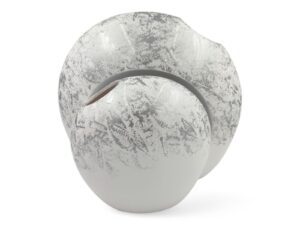 CERAMICA-CONJ.2 JARRAS BOLACHA GRD. 42X17X37 COR:BRANCO/PRATA