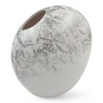 CERAMICA-CONJ.2 JARRAS BOLACHA GRD. 42X17X37 COR:BRANCO/PRATA