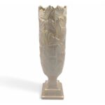 CERAMICA-JARRA CALICE GRD. COR:BEGE/OURO