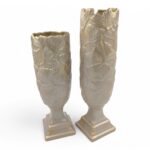 CERAMICA-JARRA CALICE GRD. COR:BEGE/OURO