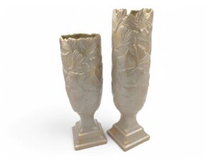 CERAMICA-JARRA CALICE GRD. COR:BEGE/OURO