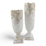 CERAMICA-JARRA CALICE GRD. COR:BRANCO/OURO