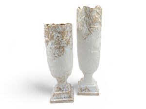 CERAMICA-JARRA CALICE GRD. COR:BRANCO/OURO