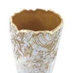 CERAMICA-JARRA CALICE GRD. COR:BRANCO/OURO