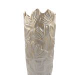 CERAMICA-JARRA CALICE PEQ. COR:BEGE/OURO