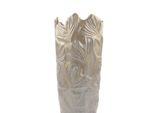 CERAMICA-JARRA CALICE PEQ. COR:BEGE/OURO