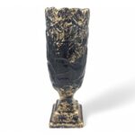 CERAMICA-JARRA CALICE PEQ. COR:PRETO/OURO