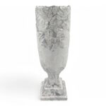 CERAMICA-JARRA CALICE PEQ. COR:BRANCO/PRATA