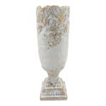 CERAMICA-JARRA CALICE PEQ. COR:BRANCO/OURO