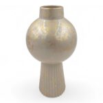 CERAMICA-JARRA SINTRA PEQ. COR:BEGE/OURO