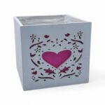CAIXA MADEIRA C/CORAÇAO ROSA