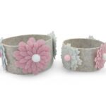 CONJ.2 VASOS RED. FELTRO FLORES