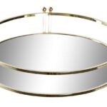 BANDEJA METAL C/ESPELHO COR:DOURADO