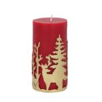 VELA PILAR C/MOTIVO NATAL COR:VERMELHO