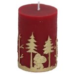 VELA PILAR C/MOTIVO NATAL COR:VERMELHO