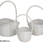 CONJ.3 CESTAS C/ASA OVAL COR:BRANCO