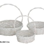CONJ.3 CESTAS C/ASA RED. COR:BRANCO