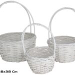 CONJ.3 CESTAS C/ASA RED. COR:BRANCO