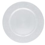 PRATO PLASTICO C/RELEVO FLOR COR:PRATA
