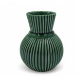 CERAMICA- JARRA RISCAS PEQ. COR:VERDE