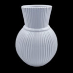 CERAMICA- JARRA RISCAS MED. COR:BRANCO