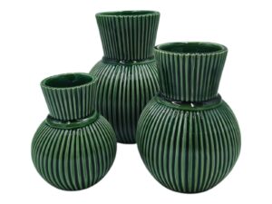 CERAMICA- JARRA RISCAS GRD. COR:VERDE
