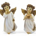 ANJO EM PE C/LUZ BRANCO/OURO SORTIDOS