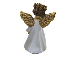 ANJO EM PE C/LUZ BRANCO/OURO SORTIDOS