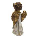 ANJO EM PE C/LUZ BRANCO/OURO