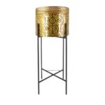 METAL -VASO C/ SUPORTE COR OURO