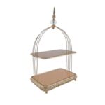 METAL -BASE BOLO 2PISOS DOURADA