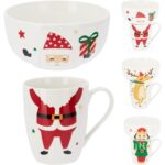 CANECA 8.10X10CM +TIGELA 13.5X6CM C/MOTIVOS NATAL