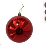 CONJ.3 BOLAS NATAL 10CM COR:VERMELHO