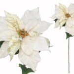 POINSETIA XL GLITTER 71CM COR:BRANCO