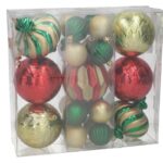CONJ.23 BOLAS VERMELHAS/DOURADAS/VERDES