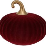 ABOBORA VIDRO FLOCADA COR:VERMELHO