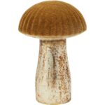 COGUMELO DECORATIVO VIDRO FLOCADO COR:OURO