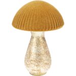 COGUMELO DECORATIVO VIDRO FLOCADO COR:OURO