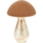 COGUMELO DECORATIVO VIDRO FLOCADO COR:FERRUGEM