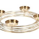 SUPORTE METAL P/VELAS COR:DOURADO