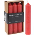 CONJ.6 VELAS RUSTICAS COR:VERMELHO