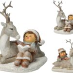 FIGURA CRIANÇA C/VEADO RESINA SORTIDAS