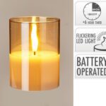 COPO VIDRO C/VELA LED PILHA AAA