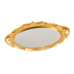 BANDEJA PLASTICO OVAL. C/ESPELHO COR:OURO