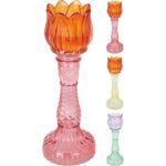 PORTAVELAS VIDRO COLORIDO