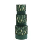 CONJ.3 CAIXA VELUDO NATAL COR:VERDE