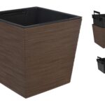 FLOREIRA C/SUPORTE PLASTICO COR:CASTANHO